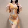 New Niche High-value Swimsuit Split Long-sleeved Long Skirt Beach Vacation Four-piece Bikini Cover and Look Thin