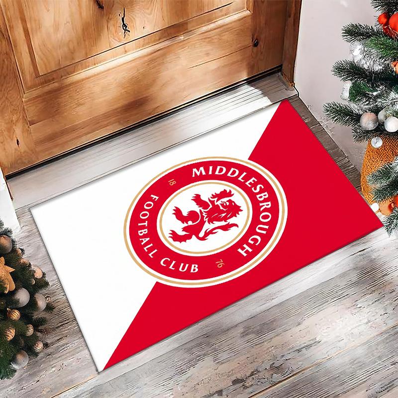 Tappeto Morbido per Pavimento Antiscivolo Decorazione Sportiva Middlesbrough FC Calcio Calcio Pattern per Camera da Letto