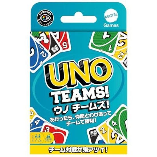Mattel Game UNO Teams Party Goods 2-4 (4-8 Players) 112 Cards Ages 7 Up Blue HXT58