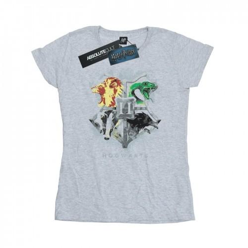 

Harry Potter Womens/Ladies Hogwarts Painted Crest Cotton T-Shirt XXL білий