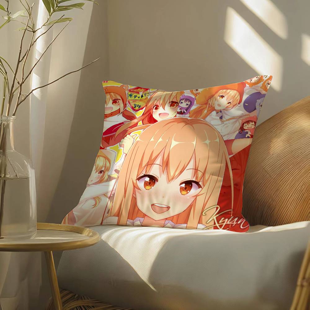 Funny Cute Anime Himouto! Umaru-chan-H Pillow Case Silky Elegant Comfort Sofa Bed  Invisible Zipper Beach Pillowcase
