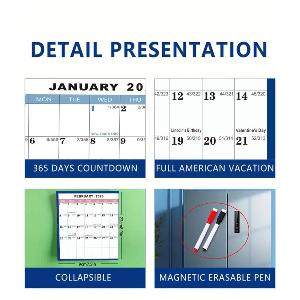 Zweiseitiger großer Wandkalender 2026 Arbeitszeitplaner für Homeoffice und Schule