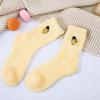 Kawaii Women's Fruit Embroidery Socks Fluffy Warm Plush Socks Female Fashion Winter Coldproof Floor Sleep Socks Snow Terry Sock