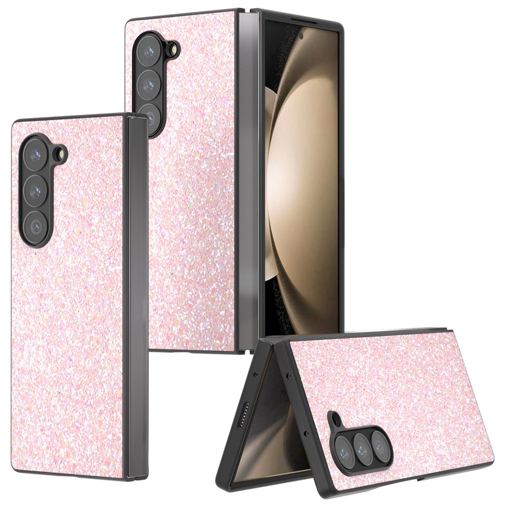 For Samsung Galaxy Z Fold6 5G Case Colored Glitter PU+PC Shockproof Phone Cover