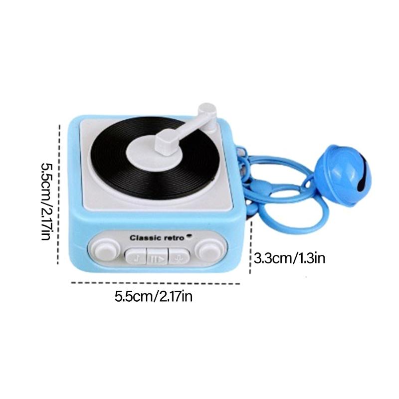 Vintage Recordable Gramophone Music Box Keychains Pendants With Recording Function Builts In Music Box For Unique Gift