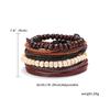 4pcs/set Bohemia Bracelets Bangles For Men Multilayer Woven Leather Vintage Ethnic Jewelry Bracelet