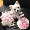 Bow Decoration Pet Dog Dress Breathable Mesh Pet Princess Apparel Spring Summer Wear
