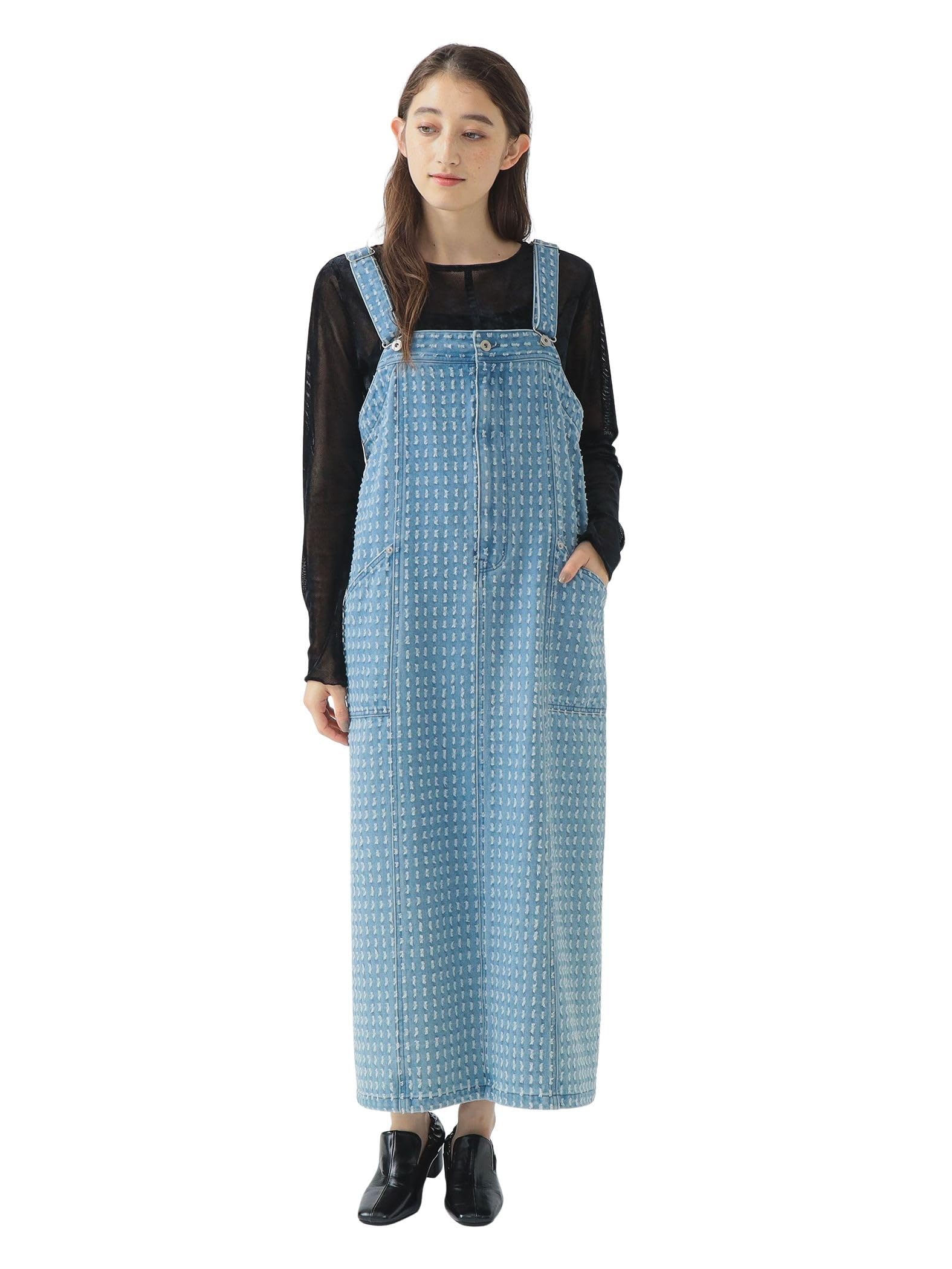 

B:MING LIFE STORE by BEAMS Women s Jacquard Denim Cargo Dress (Sizes S-M) in Light Indigo