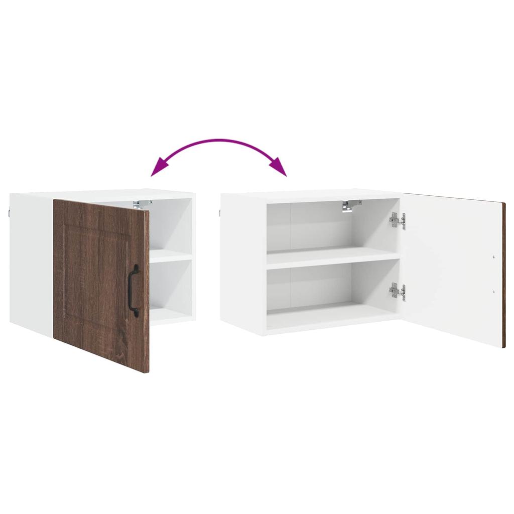 Wall Mounted Cabinet PORTO Brown Oak Effect 50 X 31 X 40 Cm