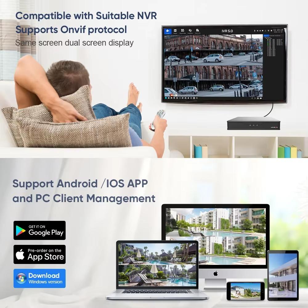 LS VISION 6MP Real 36X Optical Zoom WIFI Camera Outdoor Dual Lens PTZ Humanoid Detection Color Night Vision Surveillance IP Camera iCSee App