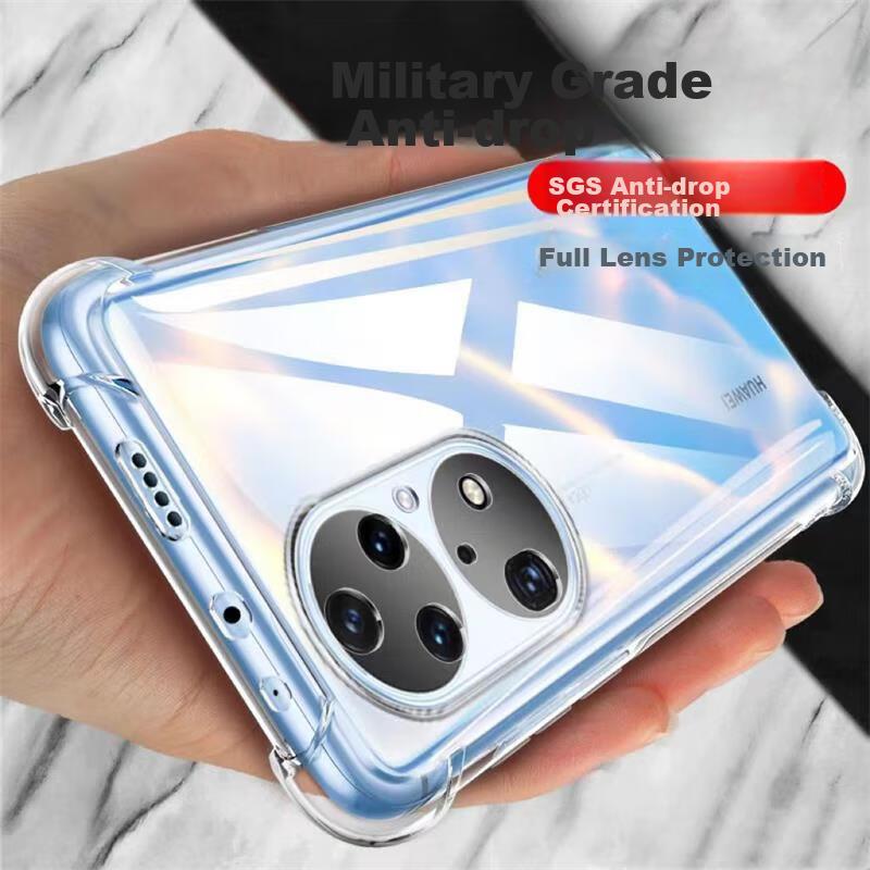 Kelleia Huawei P50 Pro Phone Case, Full Protection Shockproof TPU Airbag Soft Case/Protective Cover, Transparent, 6.6 Inches