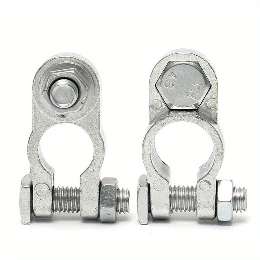 1Pair Car Battery Terminal Clamps Adjustable Conductive Caps Heavy Duty Stud Type Cable Positive Negative
