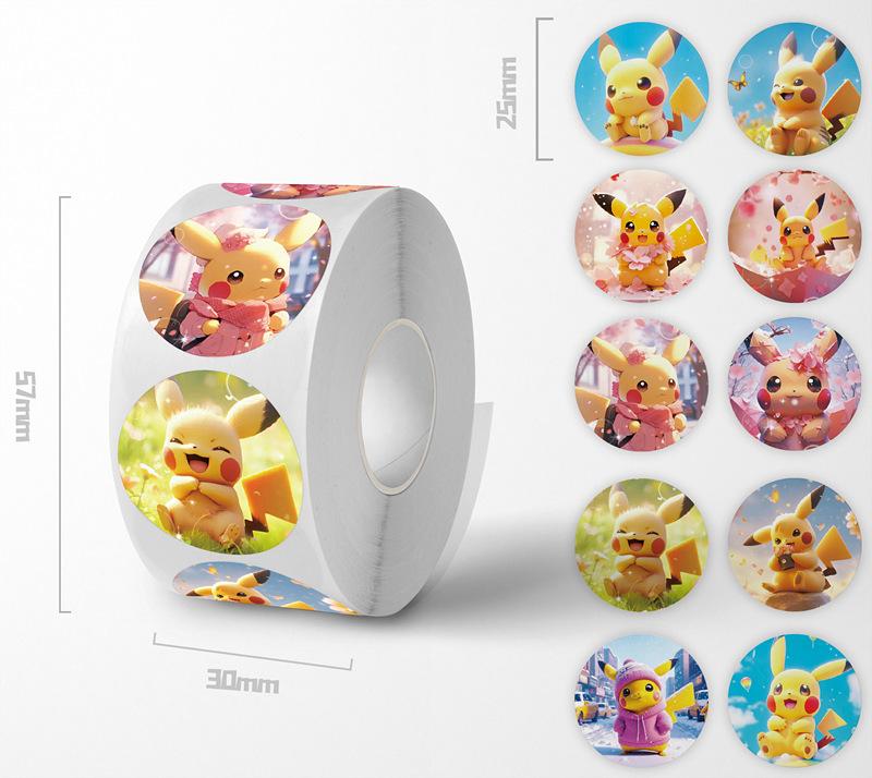 500Pcs New Style  Pikachu Creative Sealing Stickers