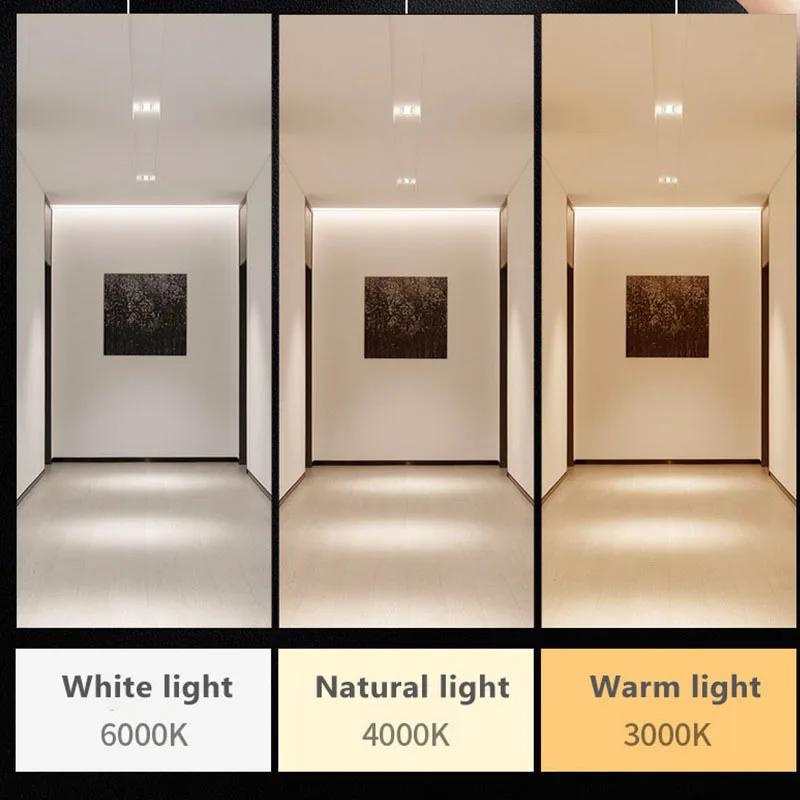 LED Downlight 3 Light Colors Embedded Ceiling Lights Spotlight Indoor Lighting Corridor Bedroom Aisle Lamp For Home Decoration