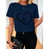 Women's Love Cat Printed Summer Leisure T-shirt Comfortable Soft Simple Fashion Women's Short Sleeve Cotton T-shirt
