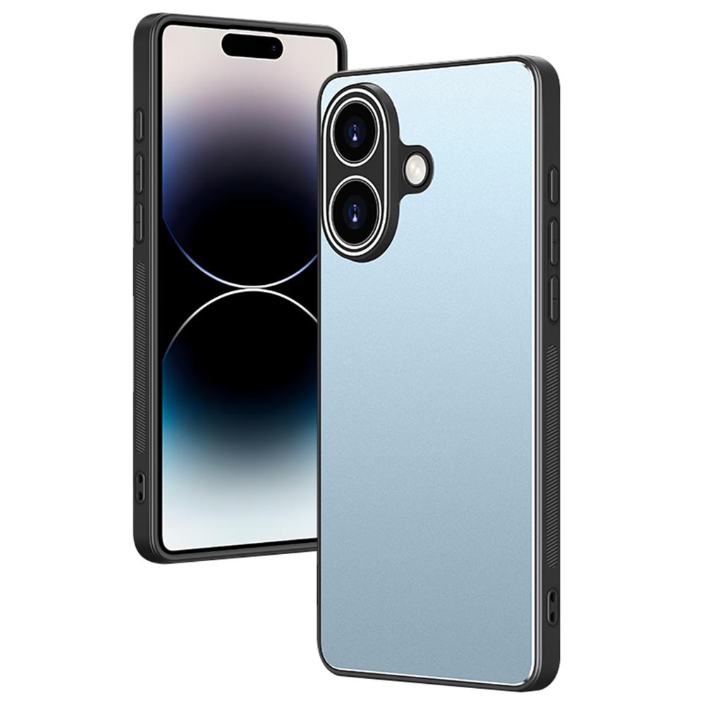For iPhone 16 Case PC+TPU Matte Back Phone Cover with Lens Film