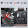 Seametal Car Seat Back Organizer Rear Row Storage Bag With Elastic Band Nappa Leather Multi Pocket Anti Kick Pad Seat Protector