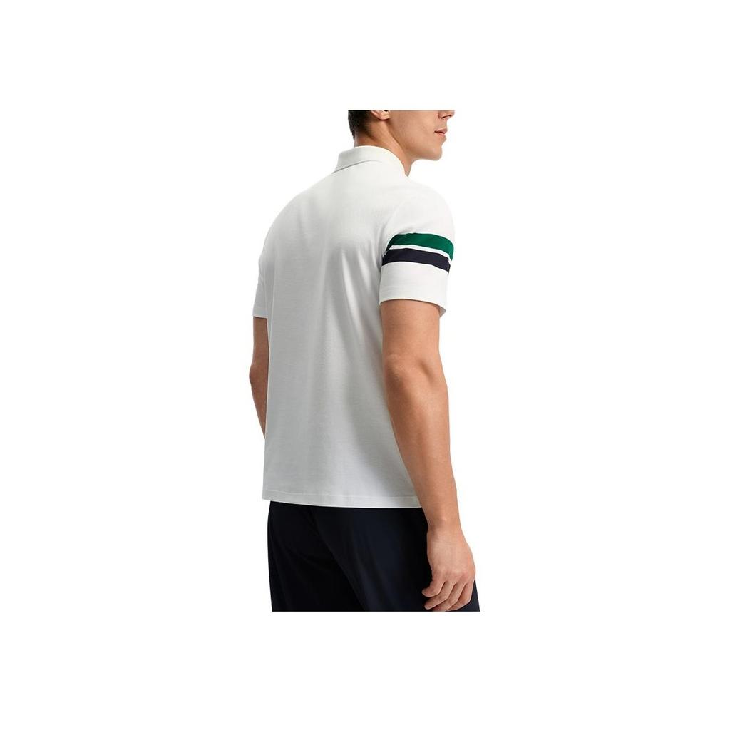 Fila Tennis Fashion Retro Comfortable Simple Striped Versatile Casual Sports Polo Shirt Men Tops Jade-White A11M533105F-WT