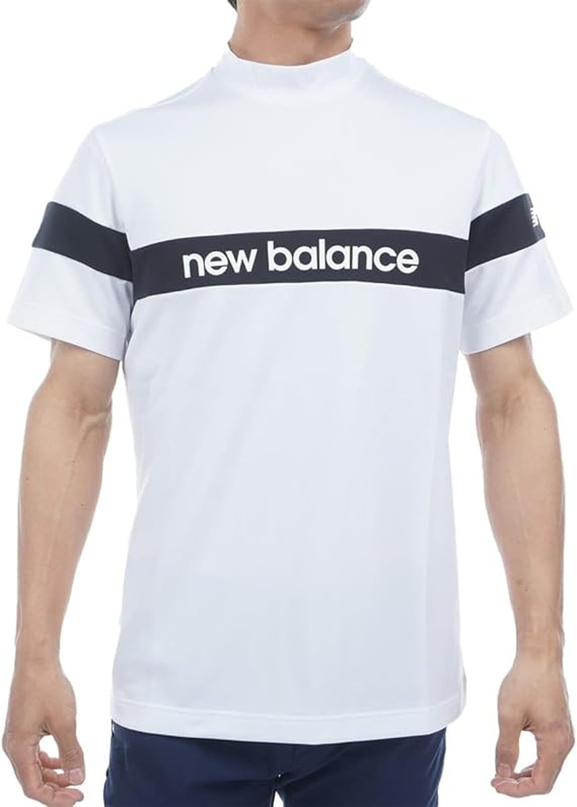 

Мужская футболка для гольфа с коротким рукавом и воротником-стойкой от New Balance (Влагоотводящий, Быстросохнущий, Эластичный) / 012-5166002 030_Белый, Размер 5 [L]