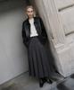 ARTID Front Pleated Long Skirt_Grey