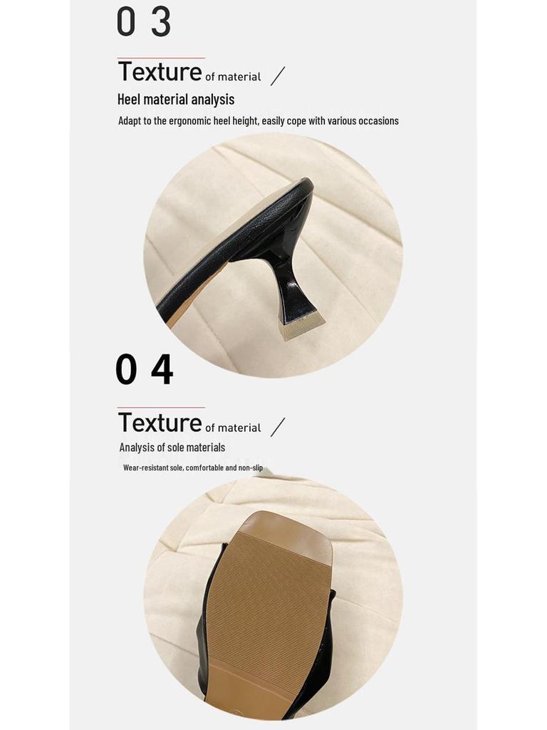 Sandale de vară 2024 cu toc mic franțuzesc pentru femei