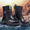 Men's Spring & Autumn Outdoor Combat Boots: Special Forces-Inspired, Hook & Loop, Waterproof, Wear-Resistant, High-Top Military Martin Work Boots.