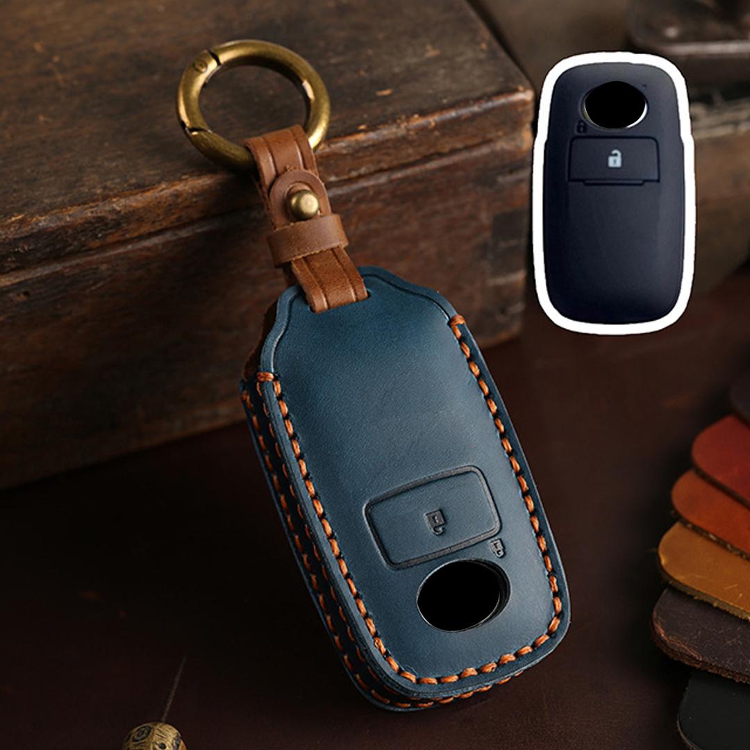 

2 3 Bottons Leather Car Key Case Cover Key Fob For Toyota Malaysia Perodua Yaris Ativ Raize Veloz Avanza Rush Daihatsu Keychain