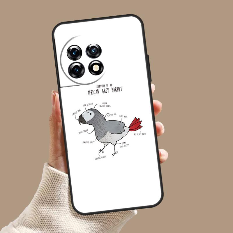 African Grey Parrot Case For OnePlus Nord 5 CE 4 3 Lite N20 N30 OnePlus 15 13 12 11 8 9 10 Pro 12R 13T 13R Cover