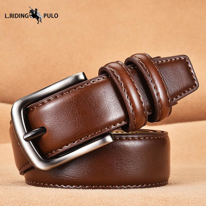 Men's Leather Belt Business Men's Leather Casual Pin Buckle Belt