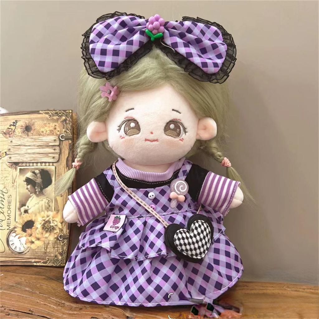 20cm Idol Plush Doll Cotton JK Uniform Clothes Kpop DIY Doll Dress Up Clothing Skirt Suit Socks Toy Accessories Girl Gift