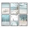 Canvas Painting Nordic Landscape Sea Beach Bike Palm Reed Sea Poster Print Wall Art Pictures For Living Room Home Decor