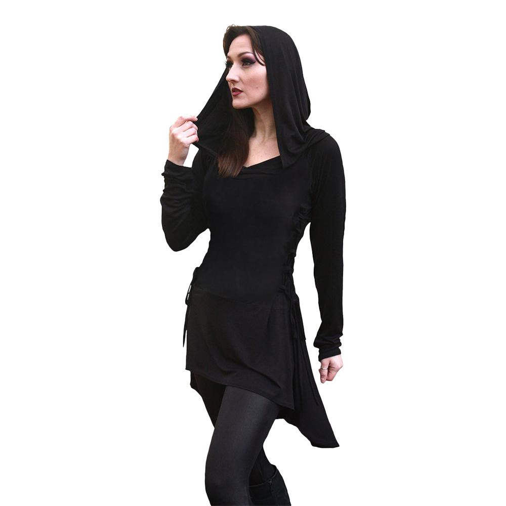 Spiral Direct Womens/Ladies Plain Hooded T-Shirt Dress