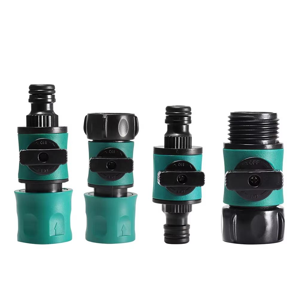 Plastic Valve with Quick Connector for Agriculture Garden Watering Prolong Hose Irrigation Pipe Fittings Hose Adapter Switch