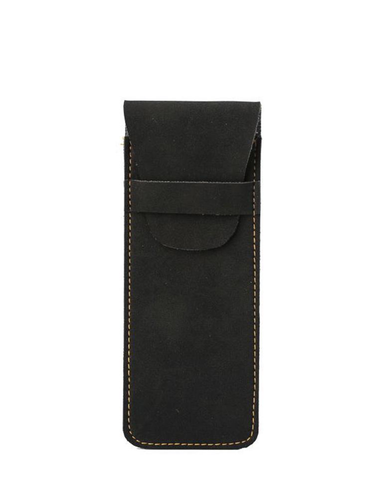 1Pcs Large Capacity Double Set of Pen Case Vintage Frosted PU Leather Flap Pen Case High End Fountain Pen Protective Sleeve
