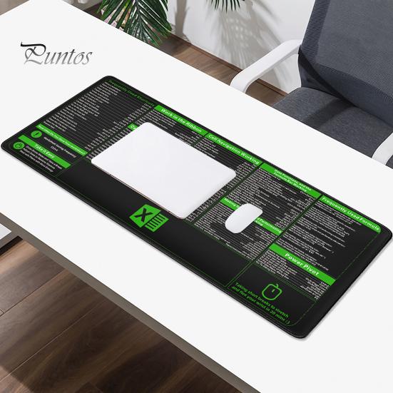 Mouse Pad Excel mare Cheat Sheet Pad de birou Rezistent la uzură Suprafață netedă Bază anti-alunecare Ușor de curățat Masa Gaming Mousepad