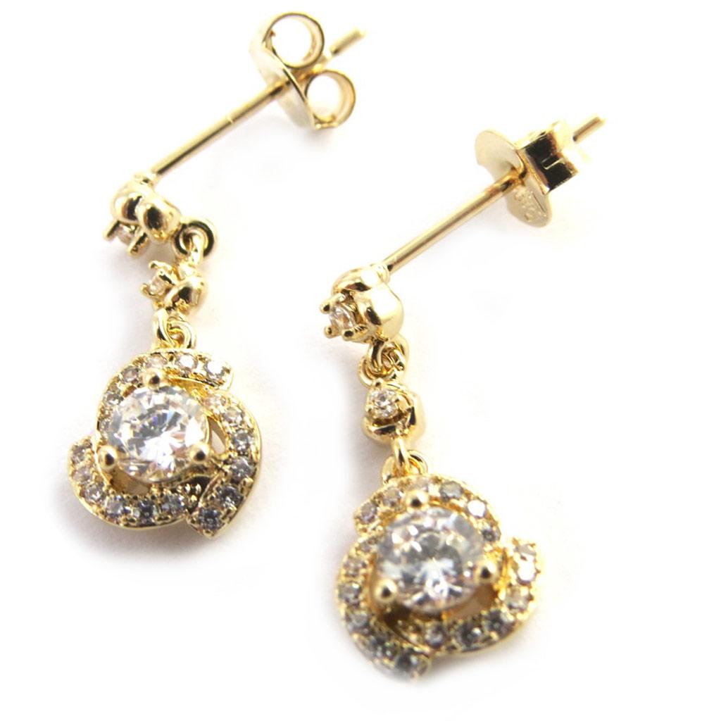 Les Trésors De Lily [M8752] - Gold Plated 'Sissi' Earrings - 18x8 Mm