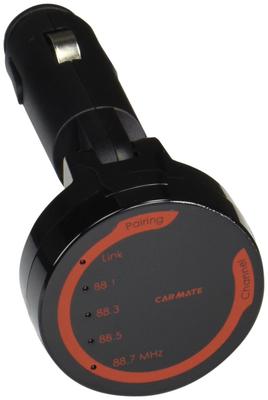 Carmate SA105 Samochodowe Radio FM Prawo z Ładowaniem i Nadajnikiem, Bluetooth, Zgodne, NFC, Czarno/Czerwone