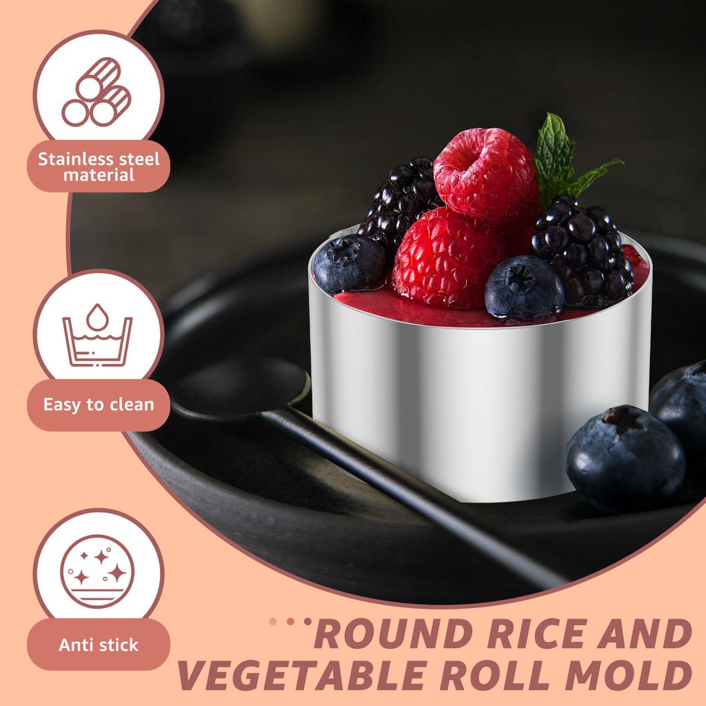 Ringform Edelstahl Kuchenringform Praktische Gebäckringe Wiederverwendbare Lebensmittelringform Runde Dessertringform Spülmaschinenfest