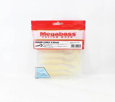 Megabass Měkká nástraha Kemuri Curly 4,5 palce Čirá Holo (0484)