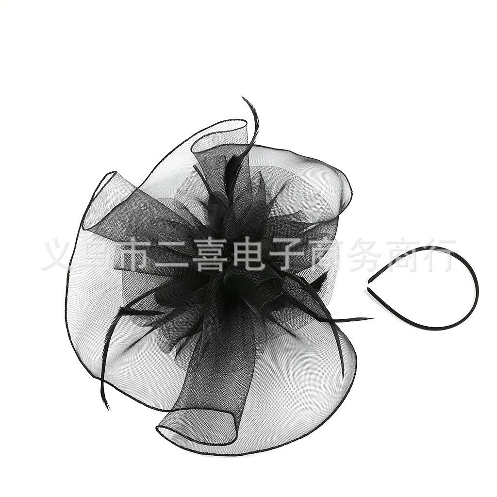 Fashion European and American Party Banquet Top Hat Mesh Cover Ball Headgear Boutique Hair Accessories Veil Wholesale