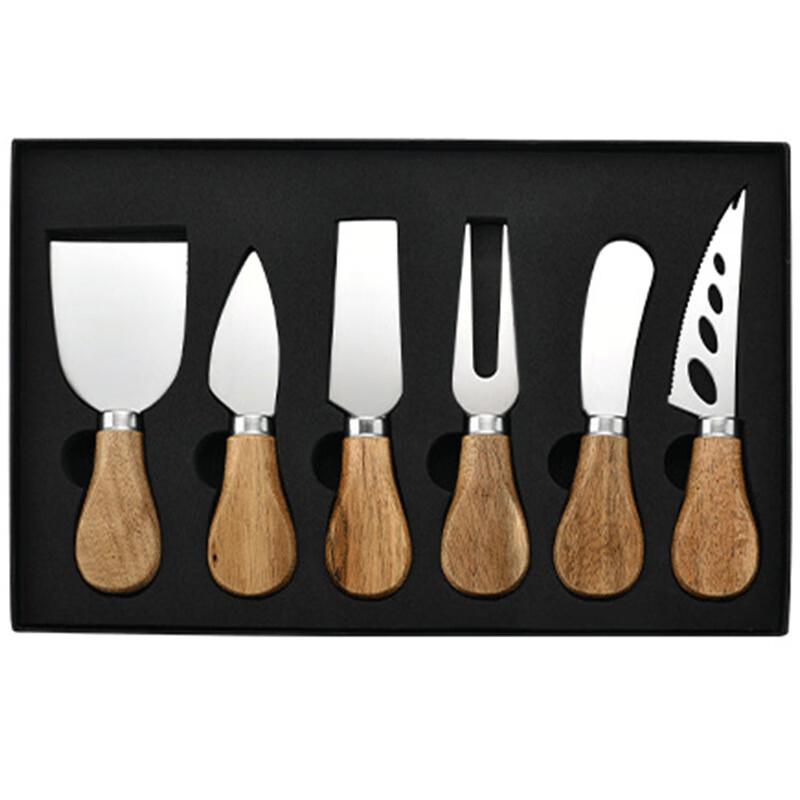Zhìshì Acacia Wood Handle 6-Piece Cheese Knife Set