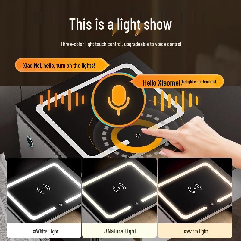 TIGER Smart Bedside Safe with Integrated Speaker