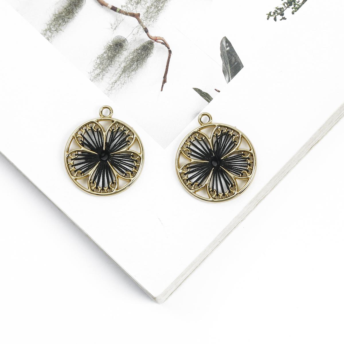 

2 шт./пакет 25 мм сплав круглый пятилистный кулон DIY браслет ожерелье серьги ювелирные аксессуары 25mm 2pcs/bag
