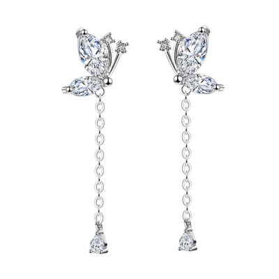 Butterfly Earrings for Women Korean Style Long Style Super Fairy Earrings Fashionable and Atmospheric Earrings