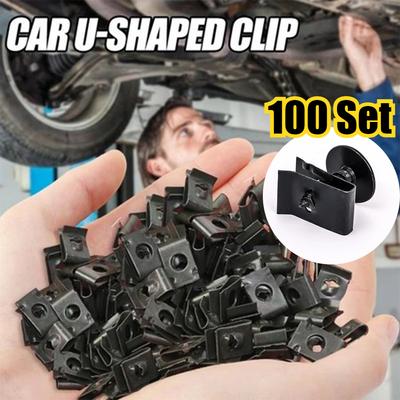 100Set Mixed Car Motorcycles Metal Screw Tapping Fastener Clips with Screw Anti-rust Protection Clip Screw Buckle Iron Sheet