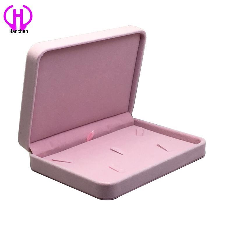 Flocked Jewelry Box for Necklace, Rings, Bracelets & Earrings - 4-Piece Set