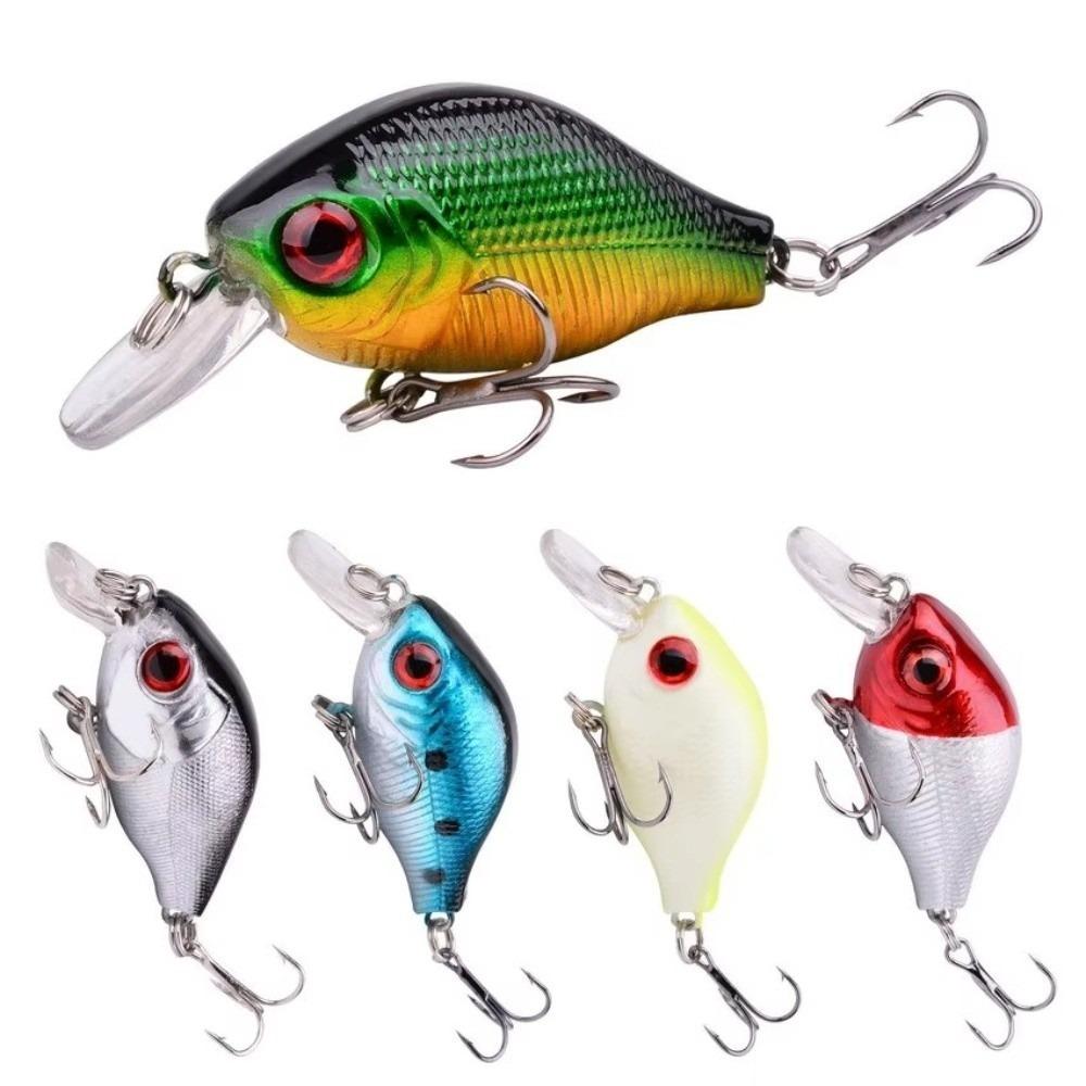 5 Pcs/Set 3D Eyes Floating Crankbait Lure Artificial Fishing Bait for Freshwater Saltwater Fishing