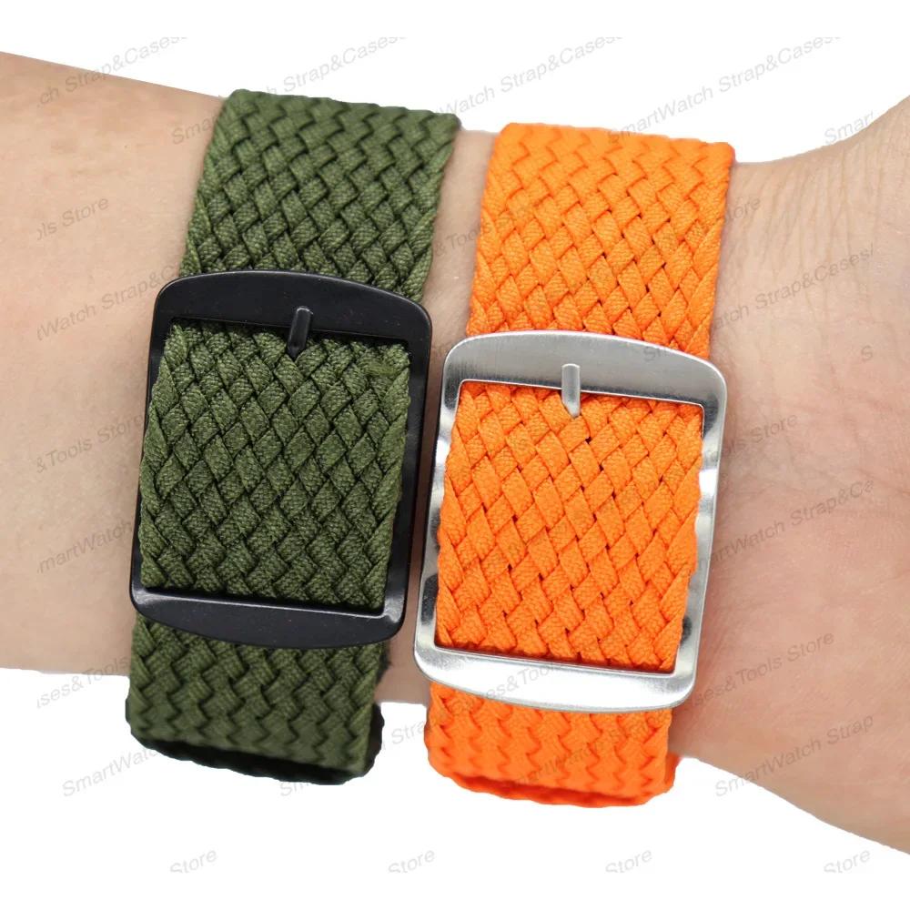 14mm 16mm 18mm 20mm 22mm Perlon Woven Nylon Watchbands Fabric Bracelet Military Men Watch Strap Metal Buckle Black Blue Band