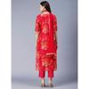 GoSriKi Women's Chanderi Cotton Printed Straight Kurta with Pant & Dupatta (AUX-Orange-GS_L_Pink_Large)
