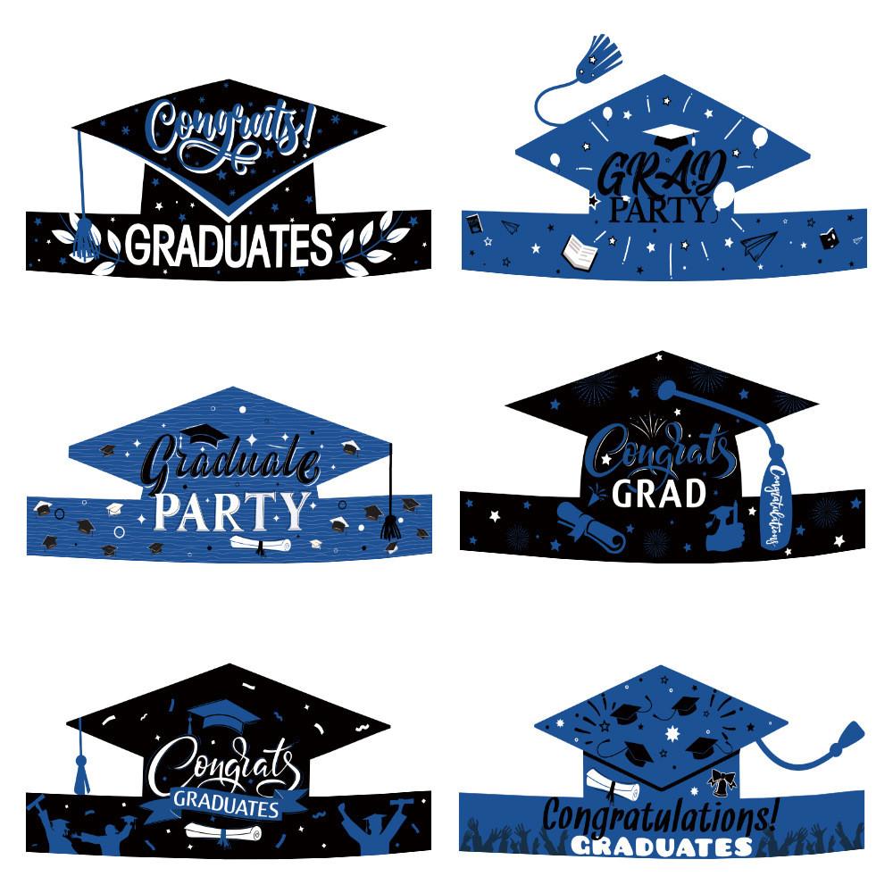 Graduation Party Paper Cap With Colorful Design For Photo Booths And Decorations